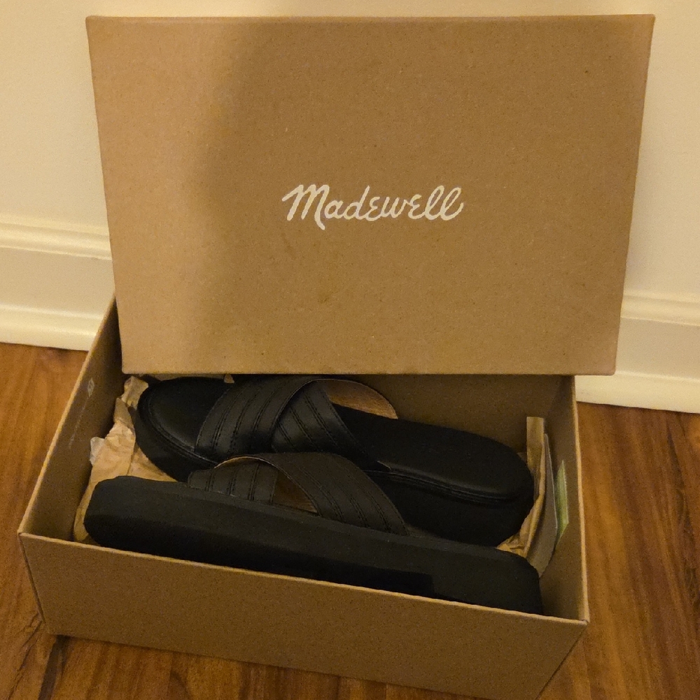 Madewell Black Slide Sandals